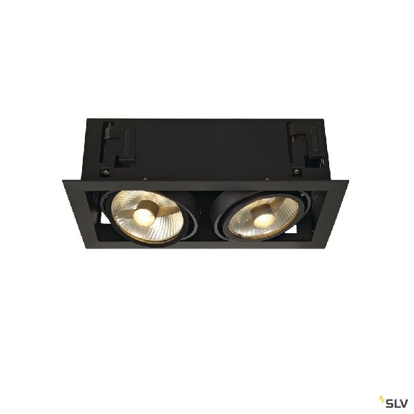 KADUX, encastré de plafond intérieur, double, noir mat, GU10/QPAR111, 2x 75W max 115550