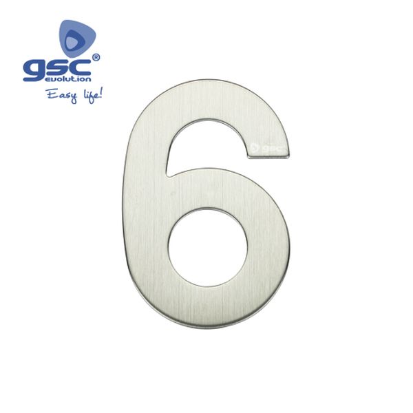 Numéro de porte 6 acier avec adhésif | 003302616