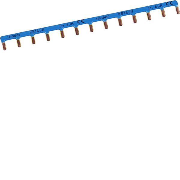 Barre de pontage 1P 63A languette 10mm² bleu 13Mmodules KB163N