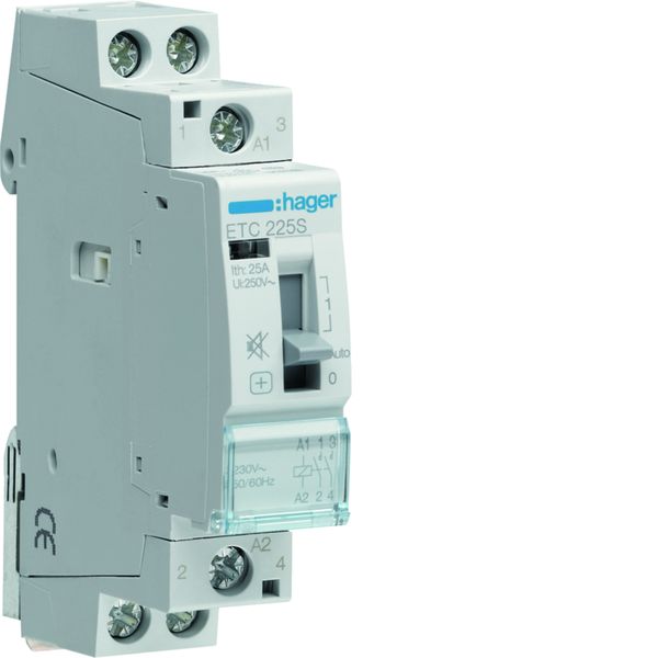 Contacteur Silencieux Jour-Nuit 25A, 2F, 230V 1 module ETC225S