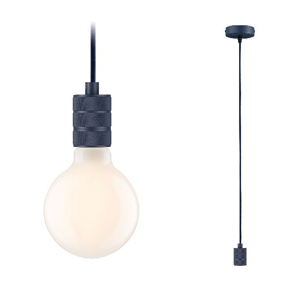Suspension Tilla Neordic max1x60W E27 bleu nuit 230V tissu/mét