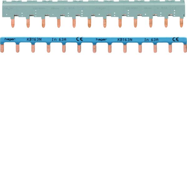 Barres de pontage 3P+N 63A à languette 12modules pour bornes décalées KBN863A