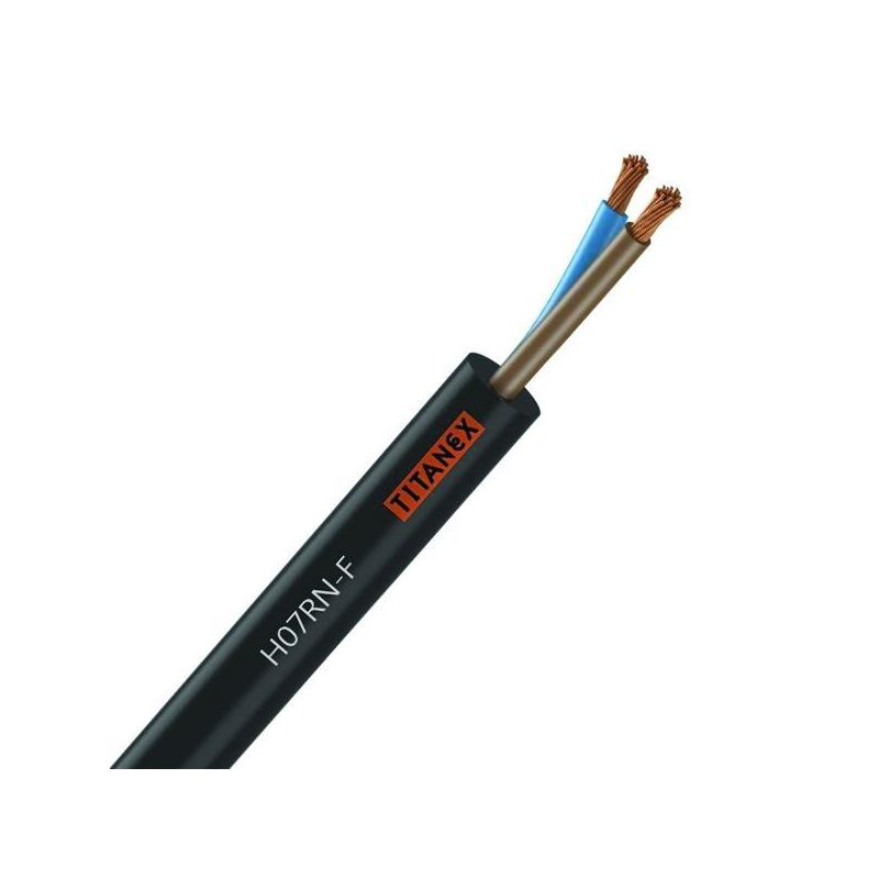 Câble électrique H07RN-F 2x6 mm² souple noir cuivre - couronne de 100m