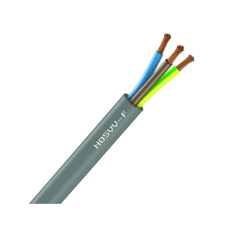 Câble Électrique Souple H05 VV-F Gris 3G2.5 mm² - Couronne De 100M