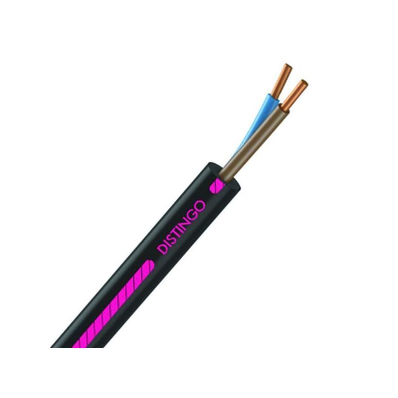 Câble électrique U-1000 R2V 2x2.5 mm2 cuivre rigide noir - couronne de 100m