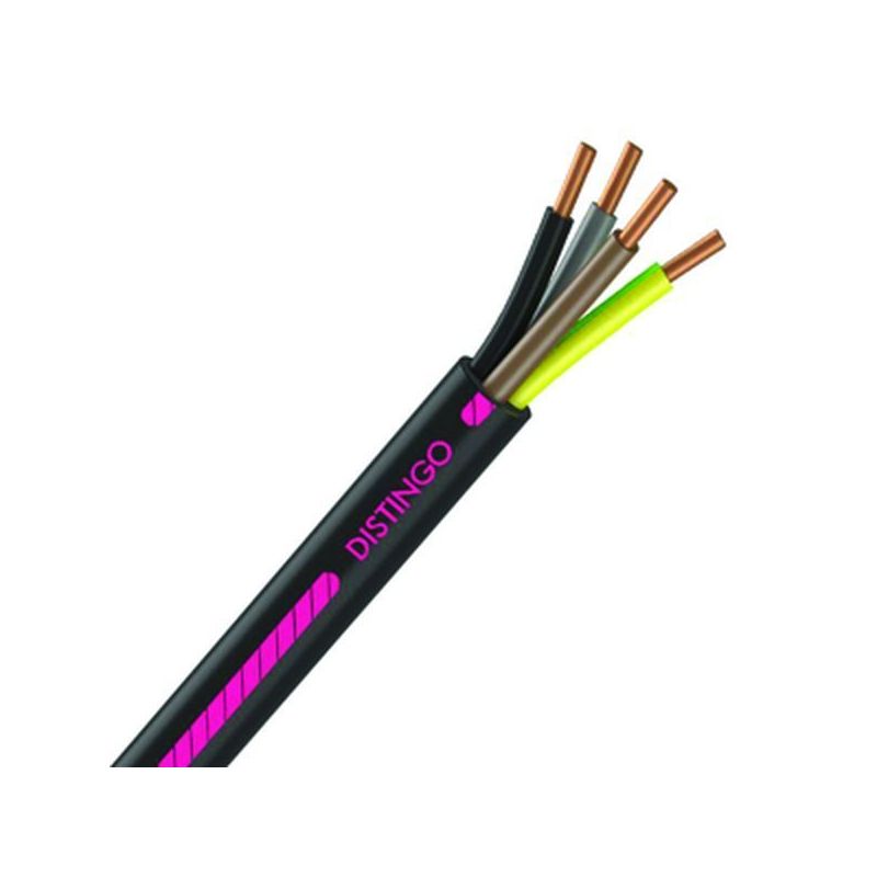 Câble électrique U-1000 R2V 4G1.5 mm2 cuivre rigide noir - couronne de 100m