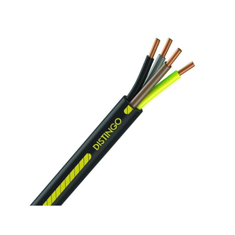 Câble électrique U-1000 R2V 4x2.5 mm2 cuivre rigide noir - couronne de 100m