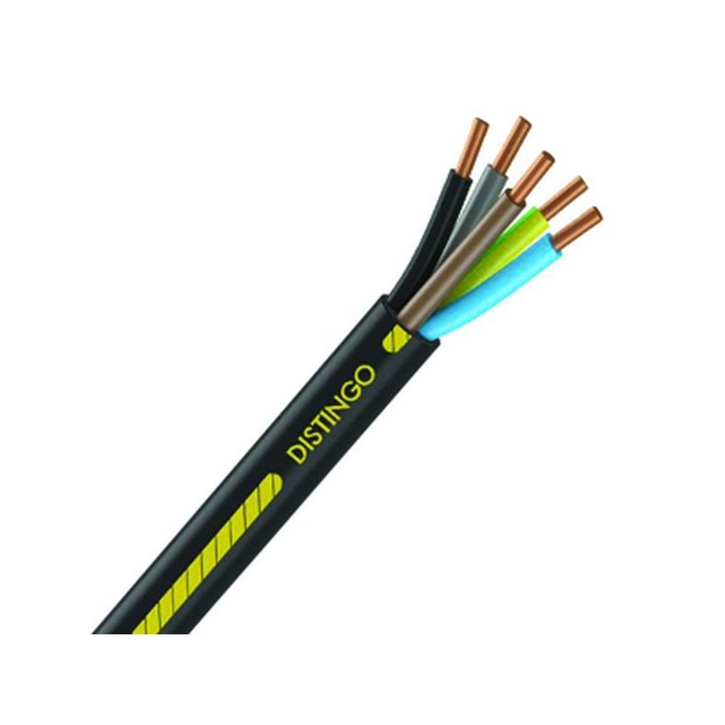 Câble électrique U-1000 R2V 5G2.5 mm2 cuivre rigide noir - couronne de 100m