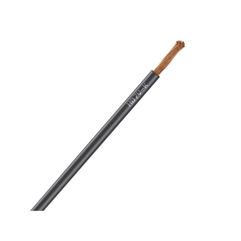 Fil électrique H07VK 6 mm2 souple noir - au mètre