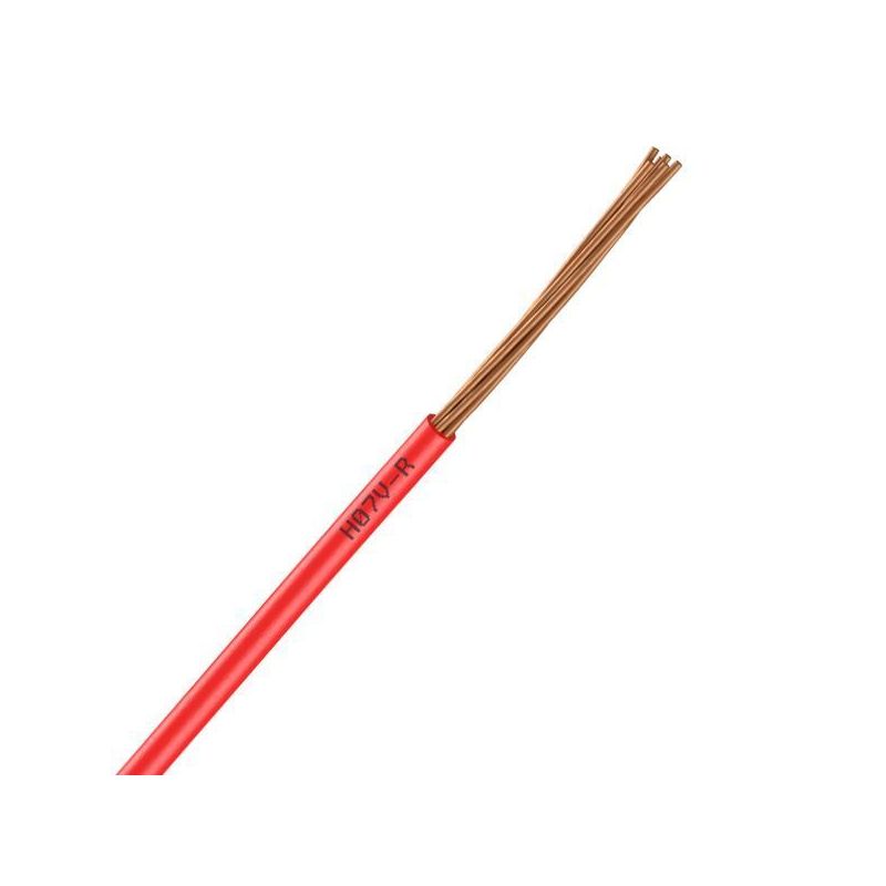 Fil électrique H07VR 6 mm2 rigide rouge - au mètre