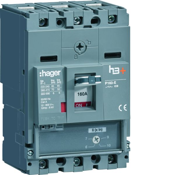 Disjoncteur Boitier Moulé h3+ P160 MAG (ICB) 3P3D In160A Icu70kA à cage HES160BC