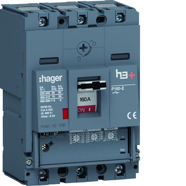 Disjoncteur Boitier Moulé h3+ P160 LSNI 3P In160A Icu70kA à cage HES160GC