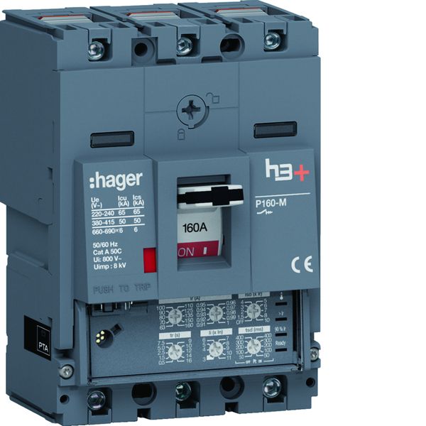 Disjoncteur Boitier Moulé h3+ P160 LSI 3P In160A Icu50kA à cage HMS160JC
