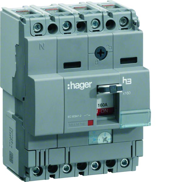 Disjoncteur Boitier Moulé h3 x160 TM A/F 4P4D In63A Icu40kA à cage HNA064H