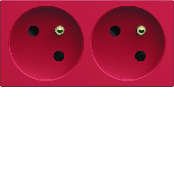 Prise de courant double speciale goulotte gallery 2P+T 16A rouge WXF422R
