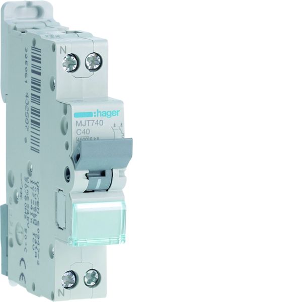 Disjoncteur 40A 1P+N 4,5-6kA Courbe C 1module MJT740