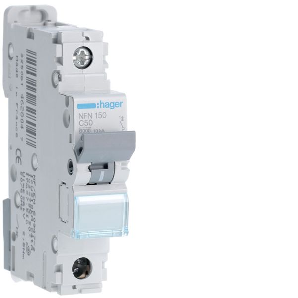 Disjoncteur 50A 1P 6-10kA Courbe C 1module NFN150