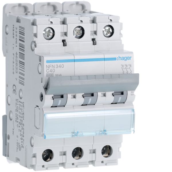Disjoncteur 40A 3P 6-10kA Courbe C 3modules NFN340