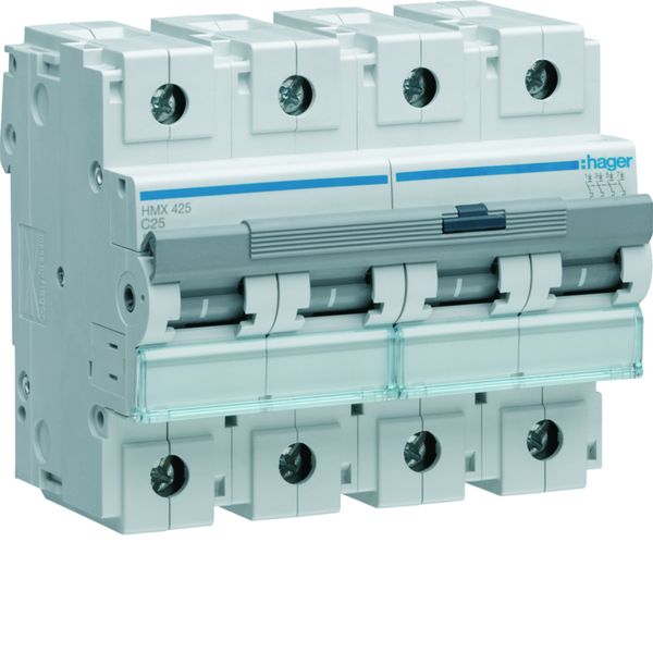 Disjoncteur 25A 4P 50kA Courbe C 6modules HMX425