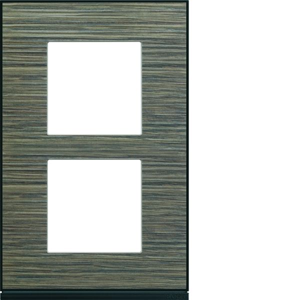 Plaque de finition Gallery 2 postes Pecan verticale entraxe 57 mm WXP2422