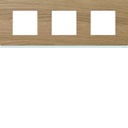 Plaque de finition Gallery 3 postes horizontale ?Oak wood entraxe 71 mm WXP4713