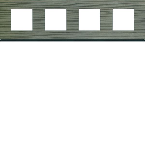 Plaque de finition Gallery 4 postes horizontale Grey wood entraxe 71 mm WXP4814