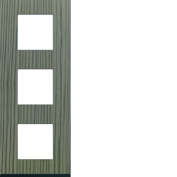 Plaque de finition Gallery 3 postes verticale Grey wood entraxe 71 mm WXP4843