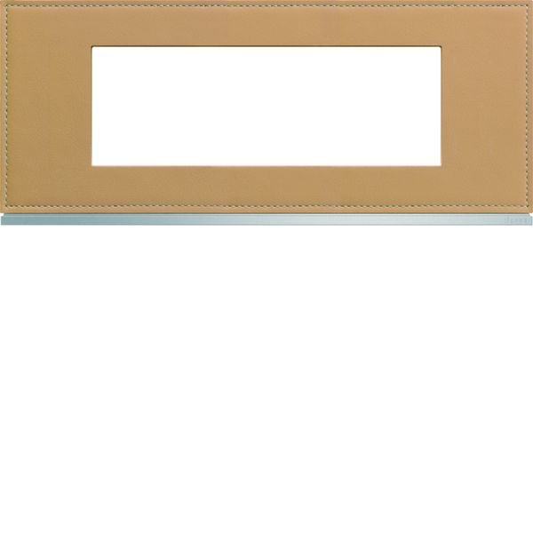 Plaque de finition Gallery 6 modules Cord leather entraxe 57 mm WXP5106