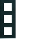 Plaque de finition Gallery 3 postes verticale ?Dark rock entraxe 71 mm WXP4443