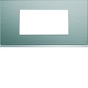 Plaque de finition Gallery 4 modules Bright inox entraxe 71 mm WXP4204
