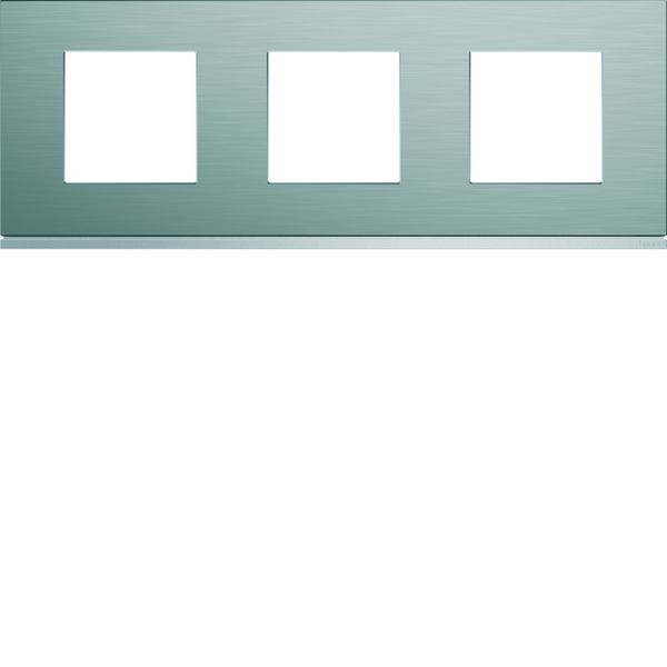 Plaque de finition Gallery 3 postes horizontale Bright inox entraxe 71 mm WXP4213