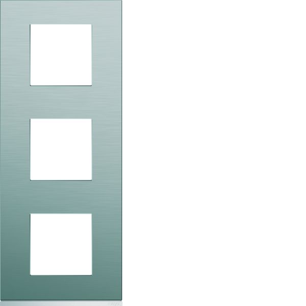 Plaque de finition Gallery 3 postes verticale Bright inox entraxe 71 mm WXP4243