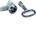 Serrure carré mâle de 7mm chromée avec 1 clé pour coffret et armoire Quadro4-5 FZ451