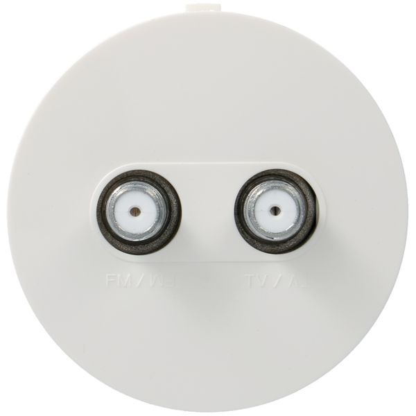 ateha Prise TV double type F associable pour réseaux câblés WJA258B