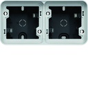 cubyko Boîte double horizontale vide avec 4 entrées associable gris IP55 WNA685
