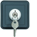 cubyko Interrupteur à clé 3 positions saillie gris IP55 WNC036
