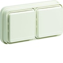 cubyko Prise double horizontale 2P+T saillie blanc IP55 WNC122B