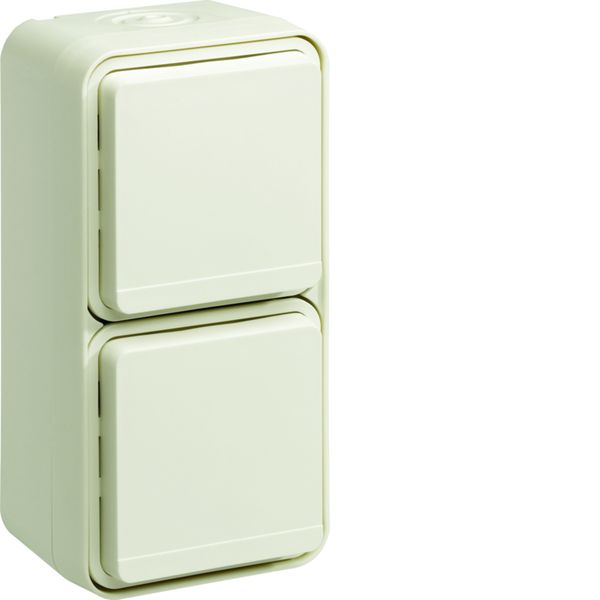 cubyko Prise double verticale 2P+T saillie blanc IP55 WNC132B