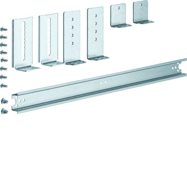 Rail DIN réglable en profondeur 22 modules sur 1 rangée L444mm pour univers UZ02B3