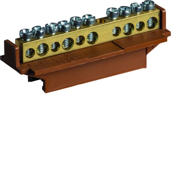 Borne en laiton, 5x10mm² - 5x16mm², sans base de montage KM10C