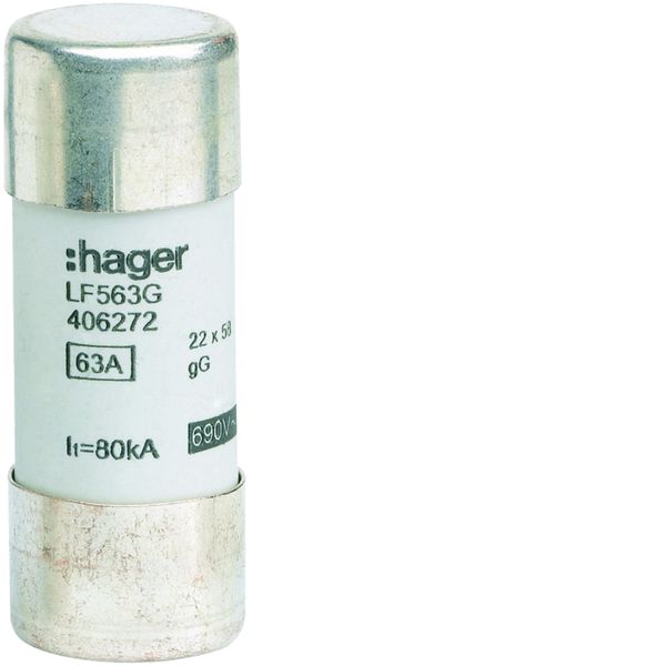 Cartouche Fusible cylindrique 22x58mm gG 25A 690V AC 80kA LF525G