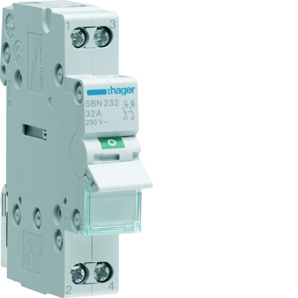 Interrupteur sectionneur 32A 2P 1 modules SBN232
