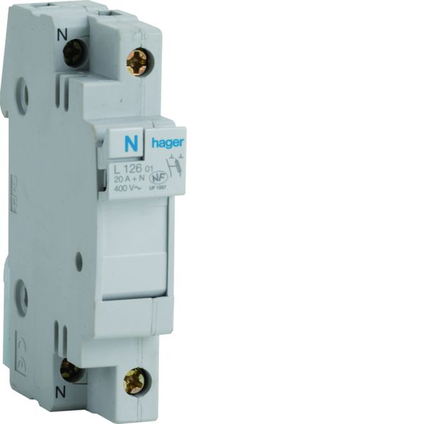 Coupe-circuit 1P+N 20A 400V domestique 1M L12601
