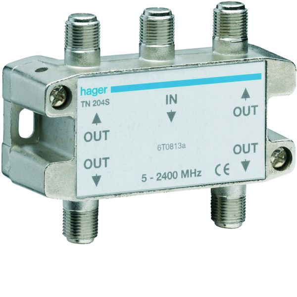 Répartiteur TV hertzien/satellite 4 sorties COAX 5-2400MHz TN204S