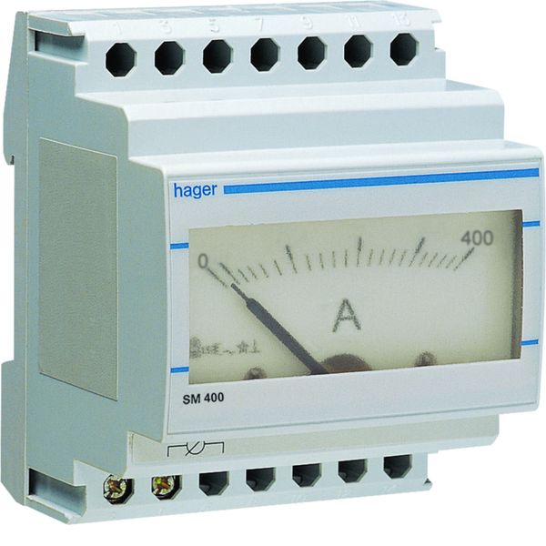 Ampéremètre analogique 0-400A branchement sur transformateur de courant SM400
