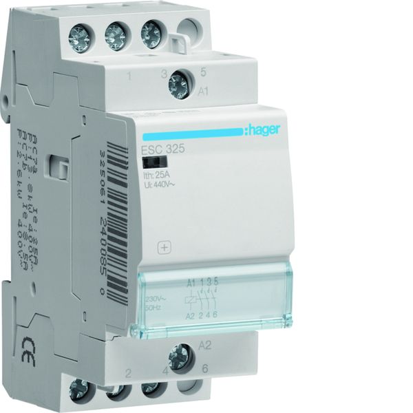 Contacteur sans commande manuelle 25A, 3F, 230V ESC325
