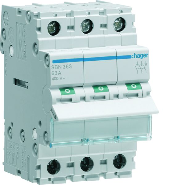 Interrupteur sectionneur 63A 3P 3 modules SBN363