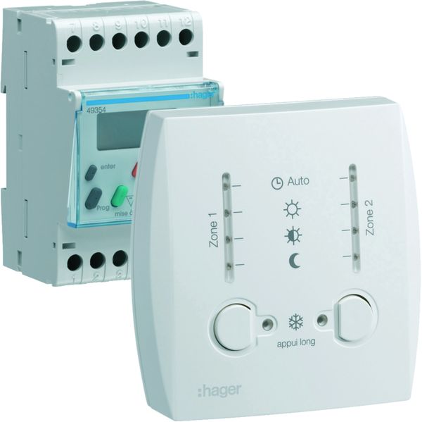 Gestionnaire d'énergie simplifié chauffage électrique 2 zones sur 7 jours 230V 49354