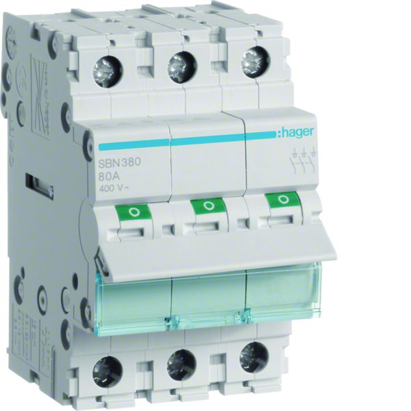 Interrupteur sectionneur 80A 3P 3 modules SBN380