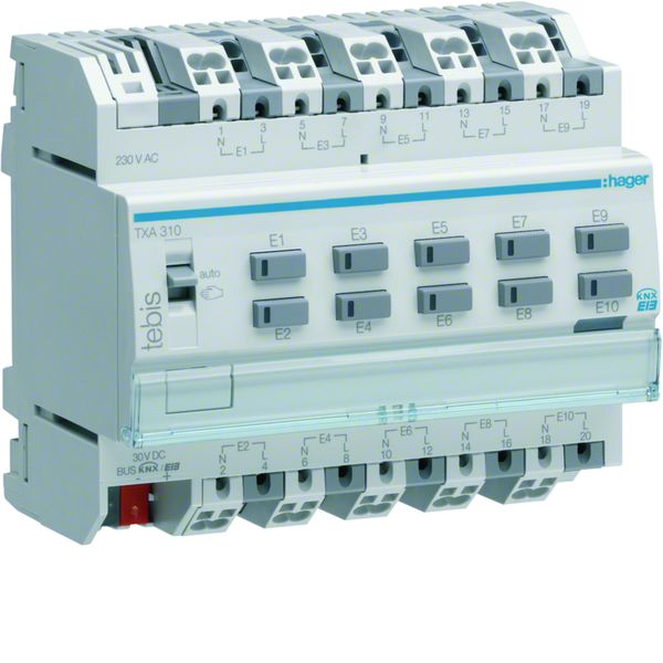 Module tableau 10 entrées filaires 230V KNX filaire TXA310